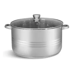 Garnek stalowy gastronomiczny duży z pokrywką 27,6l 40cm indukcja gaz 7315