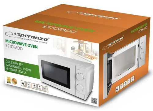 Kuchenka mikrofalowa ESPERANZA Estofado EKO011W 700W średnica 24.5 cm pojemność 20L Biały