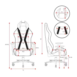 Fotel Diablo Chairs X-Horn 2.0 Normal Size Night Blue Gamingowy do 140kg Tkanina Czarno-Niebieski