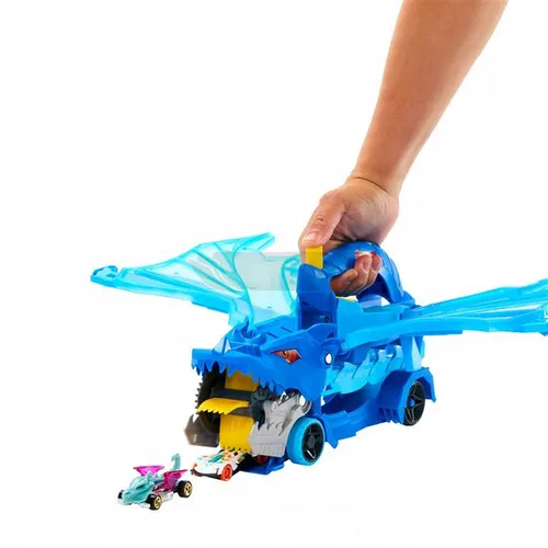 HOT WHEELS DUŻY TRANSPORTER AUTEK 2w1 PODWÓJNY SMOK + 2 autka JBM72