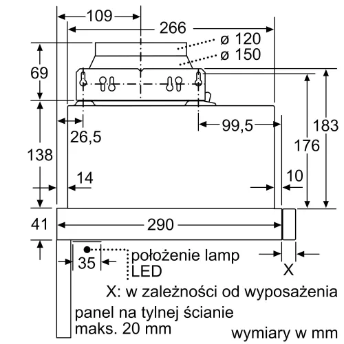 Okap Bosch DFL063W56 Srebrny