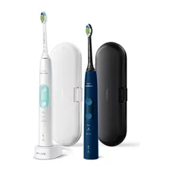 Электрическая зубная щетка Philips Sonicare ProtectiveClean HX6851 / 34 2 шт. темно-синий / белый