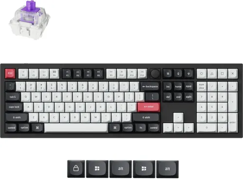 Klawiatura KEYCHRON Q6 HE Wireless Switch Gateron Double-Rail Magnetic Nebula Czarno-biało-czerwony