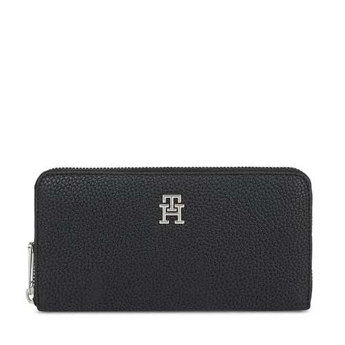 Женский кошелек Tommy Hilfiger Th Emblem Large для AW0AW15275 Black BDS