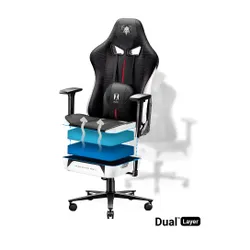 Fotel Diablo Chairs X-Player 2.0 Normal Size Gamingowy do 160kg Skóra ECO Tkanina Czarno-biały