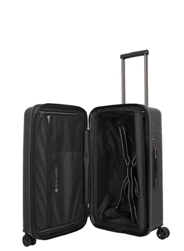 Walizka średnia poszerzana Travelite Roomer Trunk - black