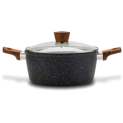NAVA Nature 2,1 l czarny - garnek aluminiowy z pokrywką