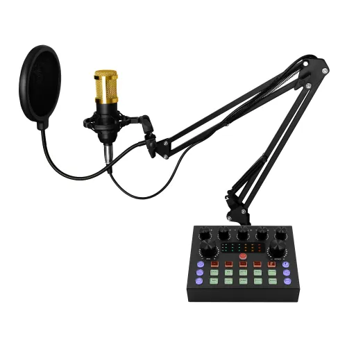 Mikrofon Musicmate MM-SD150 LiveMix + Zestaw do nagrywania i streamingu Przewodowy Pojemnościowy Czarno-złoty