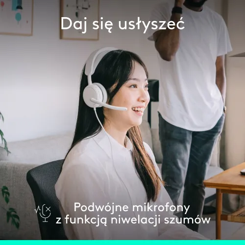 Słuchawki LOGITECH Zone Wired 2 Przewodowe, Nauszne, ANC Biały