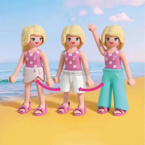 PLAYMOBIL x BARBIE 72124 Stylizacje plażowe, zestaw dla dzieci +4 lata