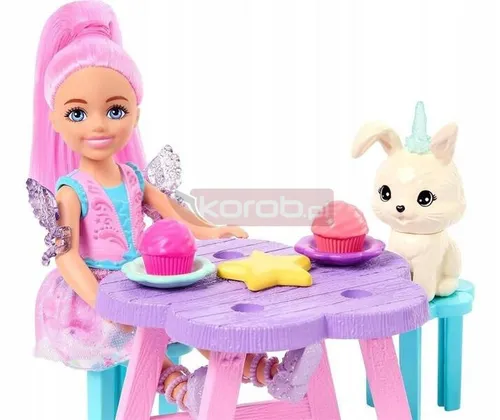 LALKA BARBIE CHELSEA SZCZYPTA MAGII zestaw z jednorożcem HNT67