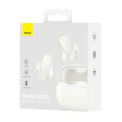 Słuchawki bezprzewodowe Baseus Bowie WM05 Dokanałowe Bluetooth 5.2 Biały