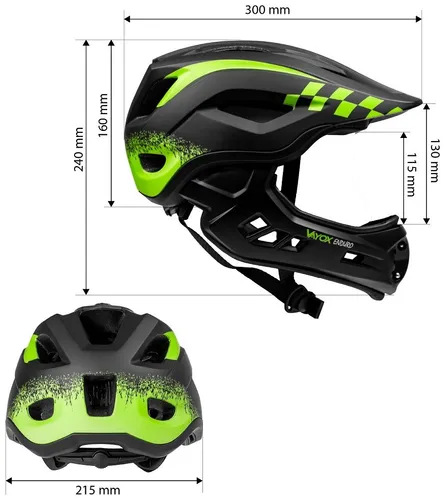 Kask rowerowy VAYOX Enduro VA0421BM Czarny Full Face z odpinaną szczęką (rozmiar M)
