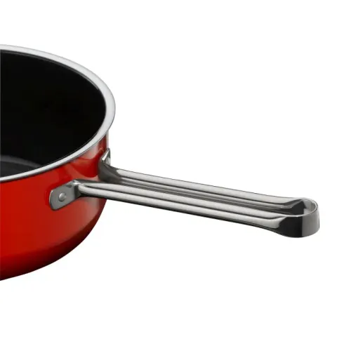 WMF Fusiontec Compact 1,8 l czerwony - rondel ze stali nierdzewnej z pokrywką