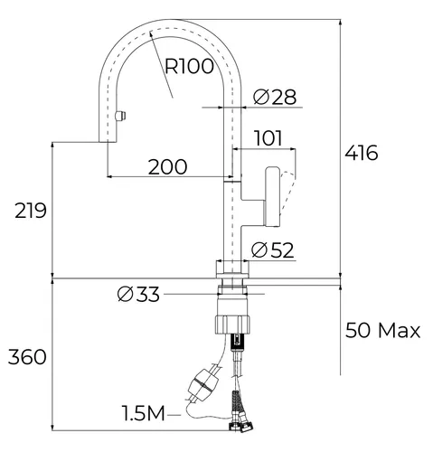 Bateria TEKA Oval 9382 116020015 Czarny