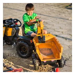 Falk Traktor Case IH Backhoe Pomarańczowy z Przyczepką Ruchoma Łyżka od 3-7 Lat