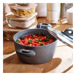 Garnek aluminiowy z pokrywką FLORINA LAVA GRAFITOWY 4,5 l