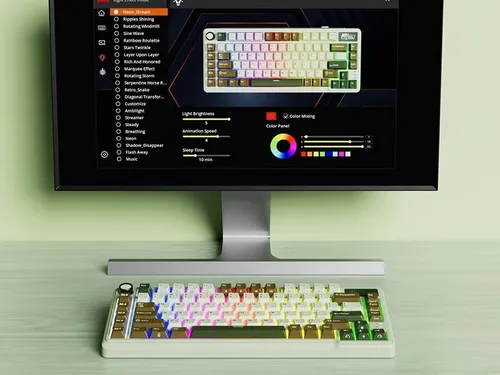 Klawiatura ROYAL KLUDGE L75 Palm Green Beige Switch