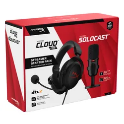 Наушники геймерские / игровые HyperX Streamer Starter Pack Cloud Core + SoloCast черный (HBNDL0001)