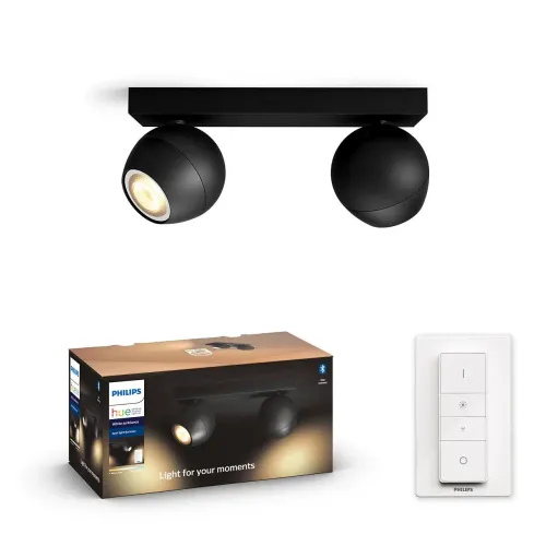 Oświetlenie punktowe Philips Hue White Ambiance Buckram 192794 Czarny