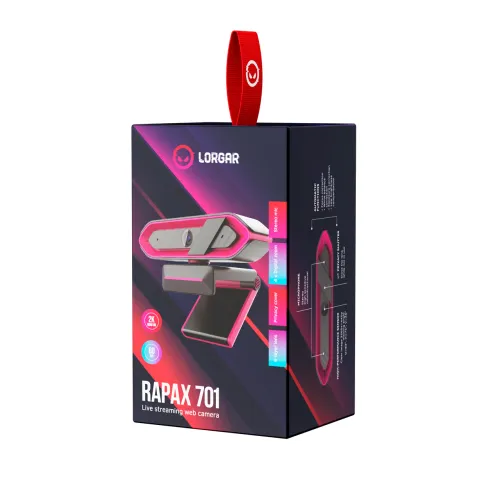 Kamera internetowa Lorgar Rapax 701 2K Czarno-różowy