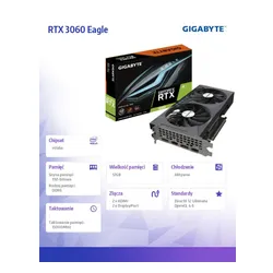 Karta graficzna RTX 3060 Eagle 12GB 2.0 GDDR6 192bit 2DP/2HDMI 