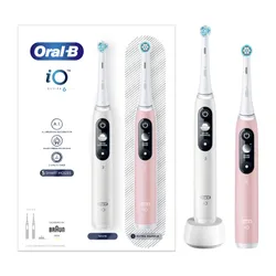 Oral - B магнитная зубная щетка iO Series 6 Duo 2 шт. White / Pink