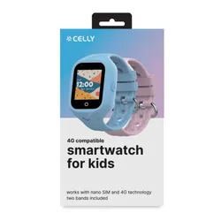 Smartwatch CELLY Kidswatch4G Niebieski + Różowy Pasek