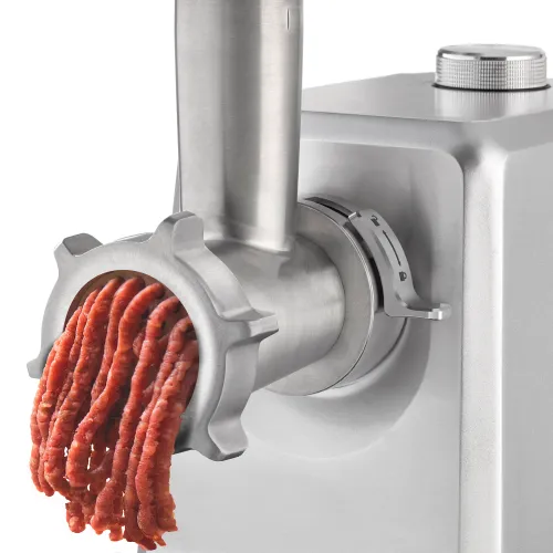 Maszynka do mięsa Caso Germany FW2500 2500W 3 sitka Nasadka do formowania ciastek Srebrny