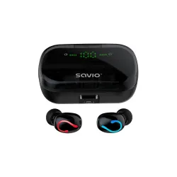 Słuchawki bezprzewodowe Savio TWS-06 Dokanałowe Bluetooth 5.0 Czarny