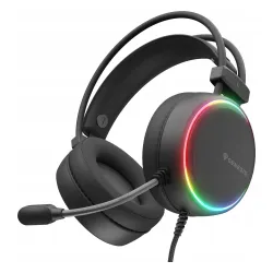 Słuchawki przewodowe z mikrofonem Genesis Neon 613 G2 RGB Nauszne Czarny