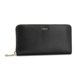 Büyük Kadın Cüzdan DKNY Bryant Çevresinde Yeni Zip R8313658 Blk / Altın BGD