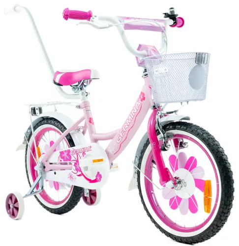 Rower dziecięcy GERMINA BMX 16 cali dla dziewczynki Jasnoróżowy