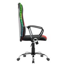 Fotel DEFENDER West RGB Czarno-czerwony