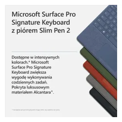 Klawiatura MICROSOFT Surface Pro Keyboard Czerwony Mak + Pióro Surface Slim Pen 2