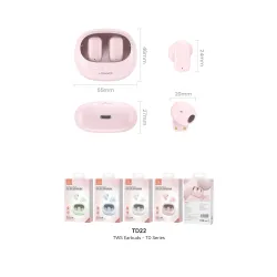 Słuchawki bezprzewodowe USAMS TD 22 Series TWS Douszne Bluetooth 5.3 Zielony