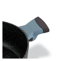 Patelnia na indukcję marmurowa z pokrywką Starke Pro Luxury Grey II 28 cm krótkie uchwyty