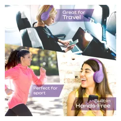 Słuchawki bezprzewodowe PowerLocus P19 Purple Nauszne Bluetooth 5.3 Fioletowy