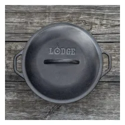 LODGE Dutch Oven 4,7 l czarny - garnek żeliwny z pokrywką