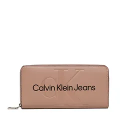 Büyük Kadın Cüzdan Calvin Klein Kot Pantolonları Mono Etrafında Şekillendirilmiş Zip K60k610358 TQU