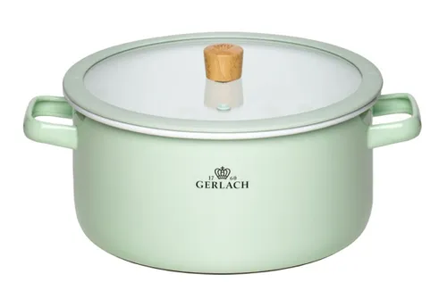 Garnek GERLACH Natur Enamel 24 cm Zielony