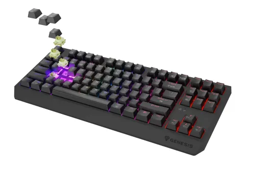 Klawiatura mechaniczna Genesis Thor 230 TKL US RGB Outemu Silent Lemon Czarny