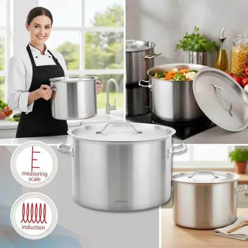 Garnek Gastronomiczny Z Pokrywą Stalową Ø38Cm 27L Kinghoff Kh-2025
