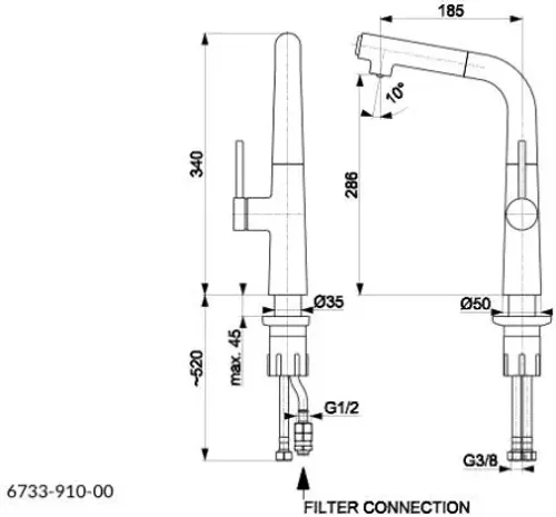 Bateria KFA Armatura Arura Mungo 6733-910-00 Chrom Mosiądz