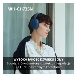 Słuchawki bezprzewodowe Sony WH-CH735N ANC Nauszne Bluetooth 6.0 Niebieski