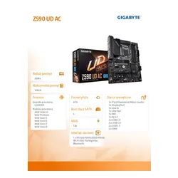 Gigabyte Płyta główna Z590 UD AC s1200 4DDR4 DP M.2 ATX