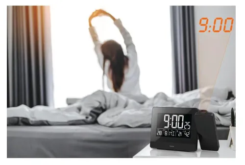 Zegar z projektorem Hama Plus Charge Czarny