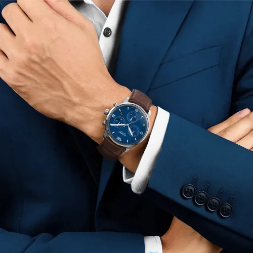 Zegarek HORNET Minskoff NFC 43mm Srebrno-brązowy