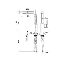 Bateria KFA Armatura Duero Basic 6623-110-61 Grafitowy Stal szlachetna