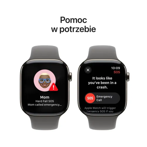 Apple Watch Series 10 GPS + Cellular 46mm z tytanu w kolorze naturalnym pasek sportowy górska szarość M/L